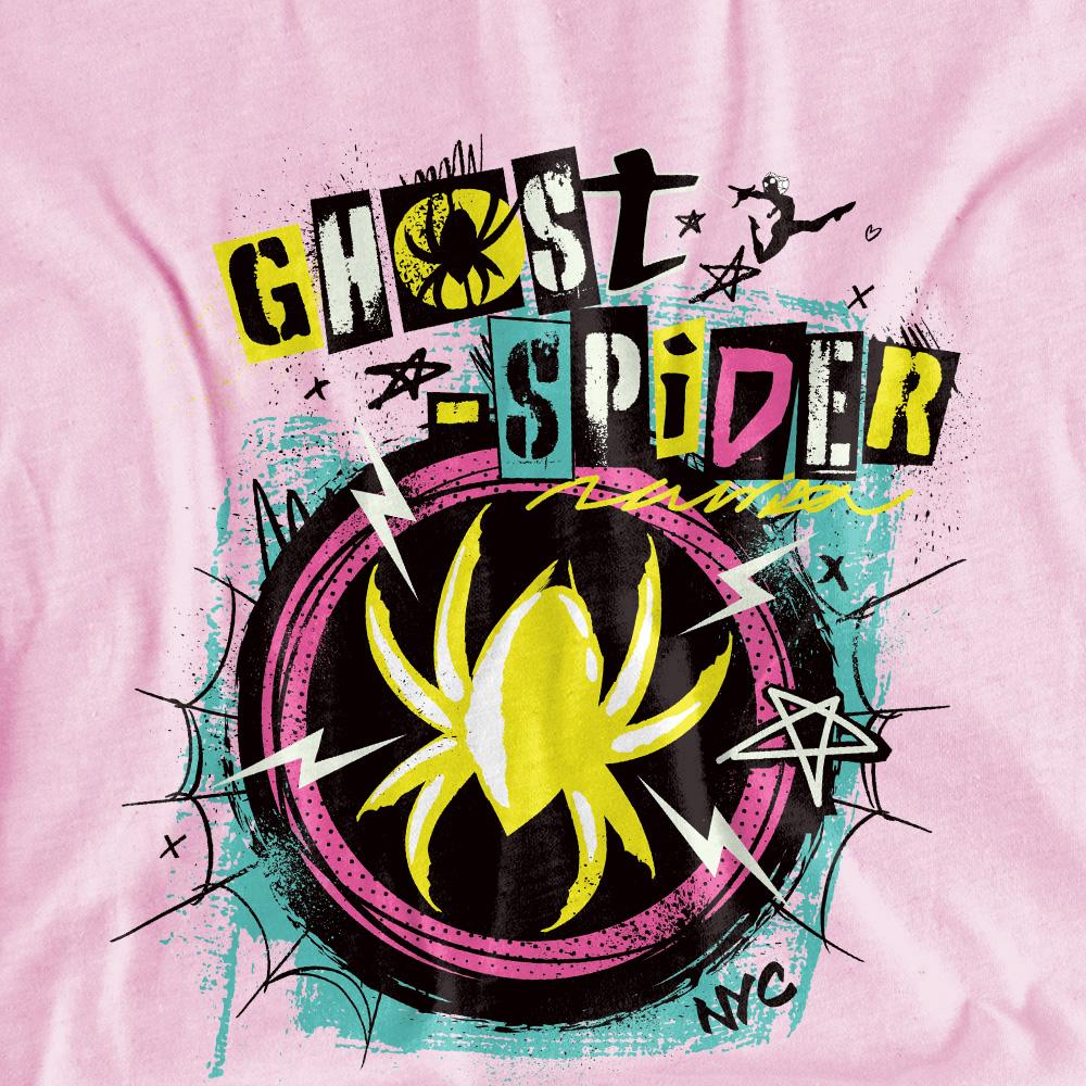 Light Pink - Pack Shot - Marvel Childrens-Kids Ghost-Spider Punk T-Shirt
