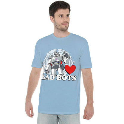 Light Blue - Lifestyle - Transformers Mens I Love Bad Bots Megatron T-Shirt