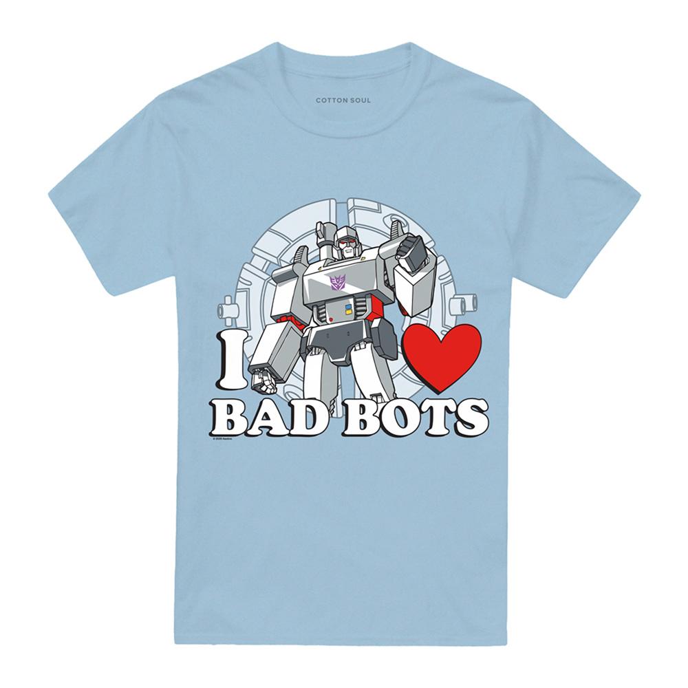 Light Blue - Front - Transformers Mens I Love Bad Bots Megatron T-Shirt