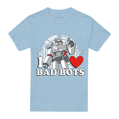 Light Blue - Front - Transformers Mens I Love Bad Bots Megatron T-Shirt
