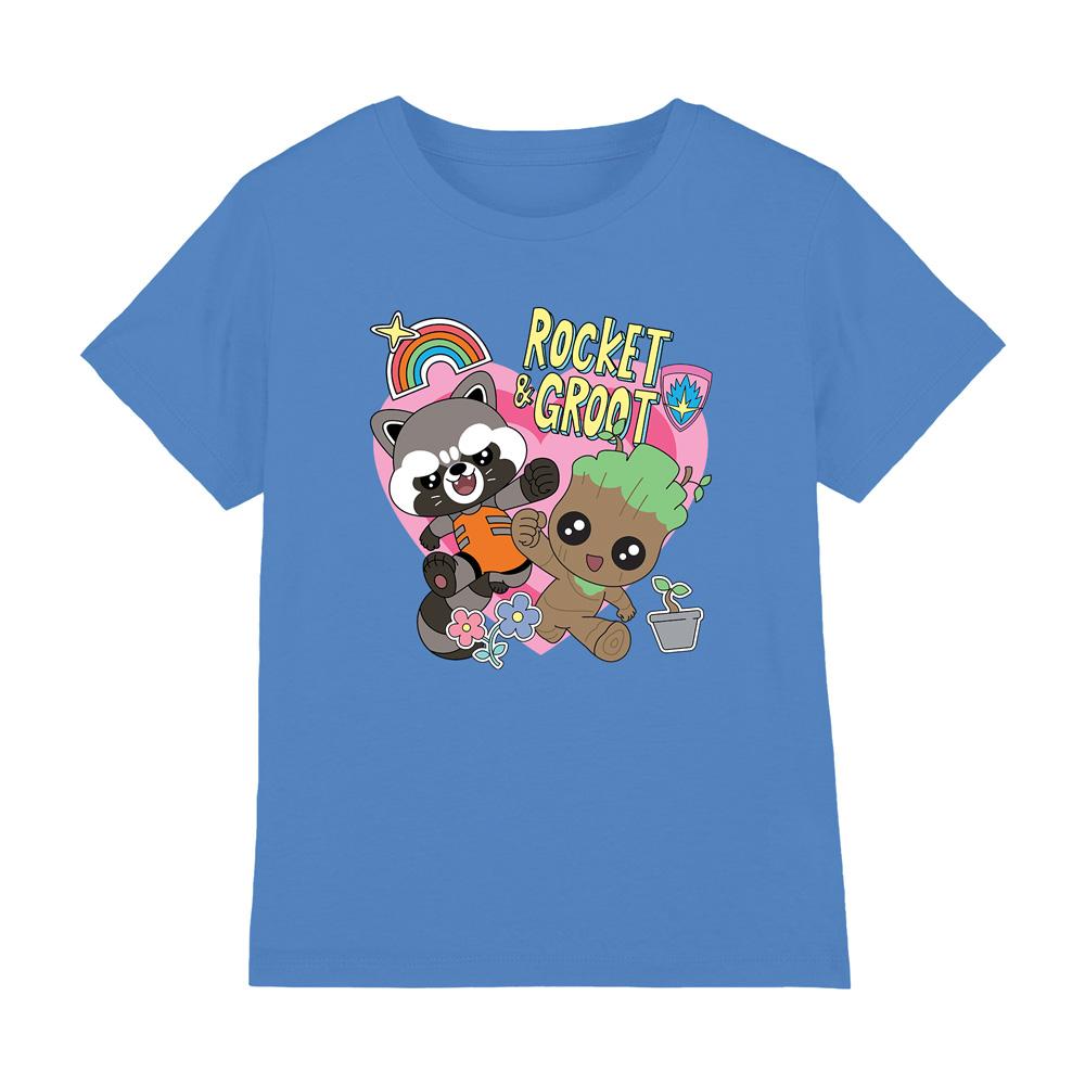 Sapphire - Front - Guardians Of The Galaxy Childrens-Kids BFF Rocket & Groot T-Shirt