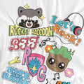 White - Side - Guardians Of The Galaxy Childrens-Kids Rocket & Groot Stickers T-Shirt
