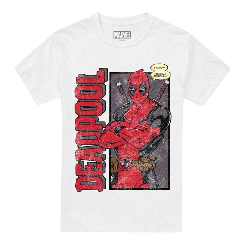White - Front - Deadpool Mens I Said Mumble T-Shirt