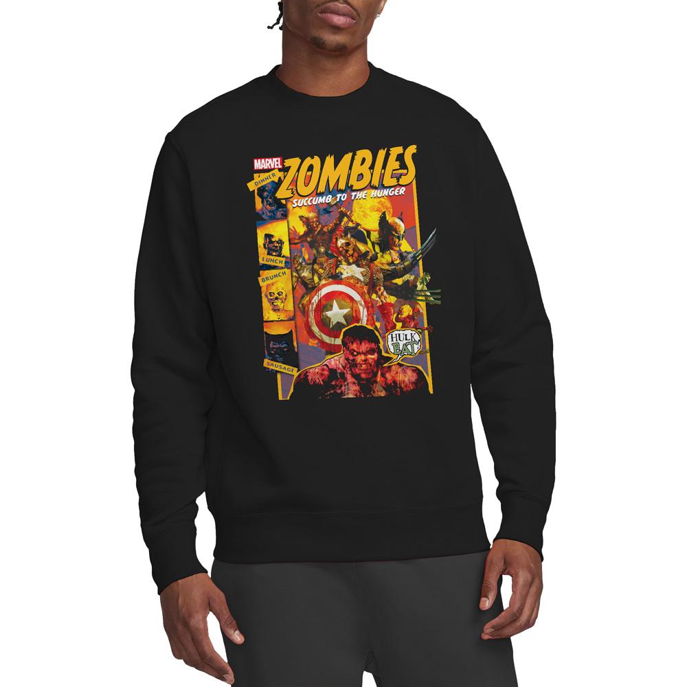 Black - Side - Marvel Zombies Unisex Adult The Hunger Comic Cover Sweatshirt