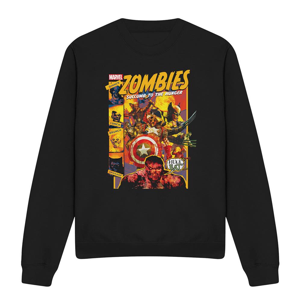 Black - Front - Marvel Zombies Unisex Adult The Hunger Comic Cover Sweatshirt