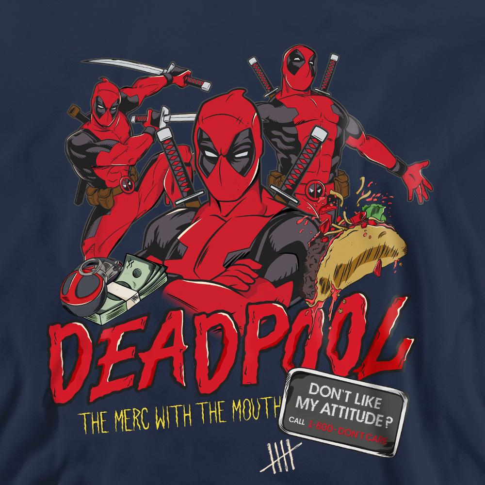Navy - Pack Shot - Deadpool Unisex Adult Attitude Sweatshirt