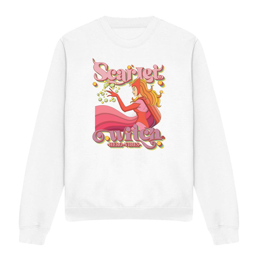 White - Front - Marvel Unisex Adult Hero Vibes Scarlet Witch Sweatshirt
