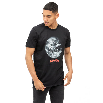 Black-White-Red - Side - NASA Mens Earth T-Shirt