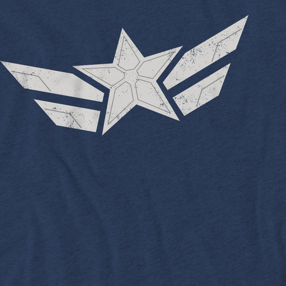 Heather Navy - Pack Shot - Captain America: Brave New World Unisex Adult Star T-Shirt