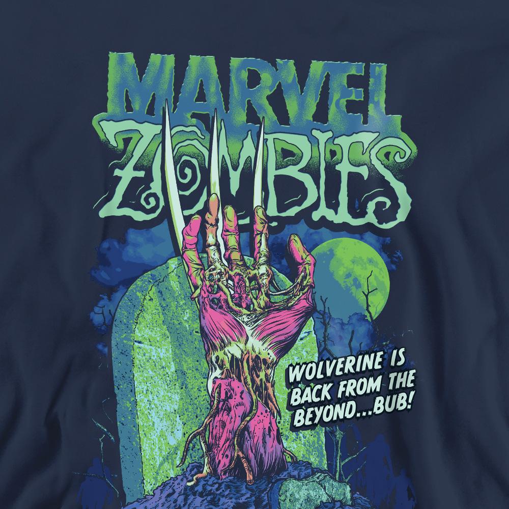 Navy - Pack Shot - Marvel Zombies Unisex Adult Wolverine Grave Sweatshirt
