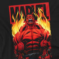 Black - Side - Marvel Unisex Adult Red Hulk Fire T-Shirt