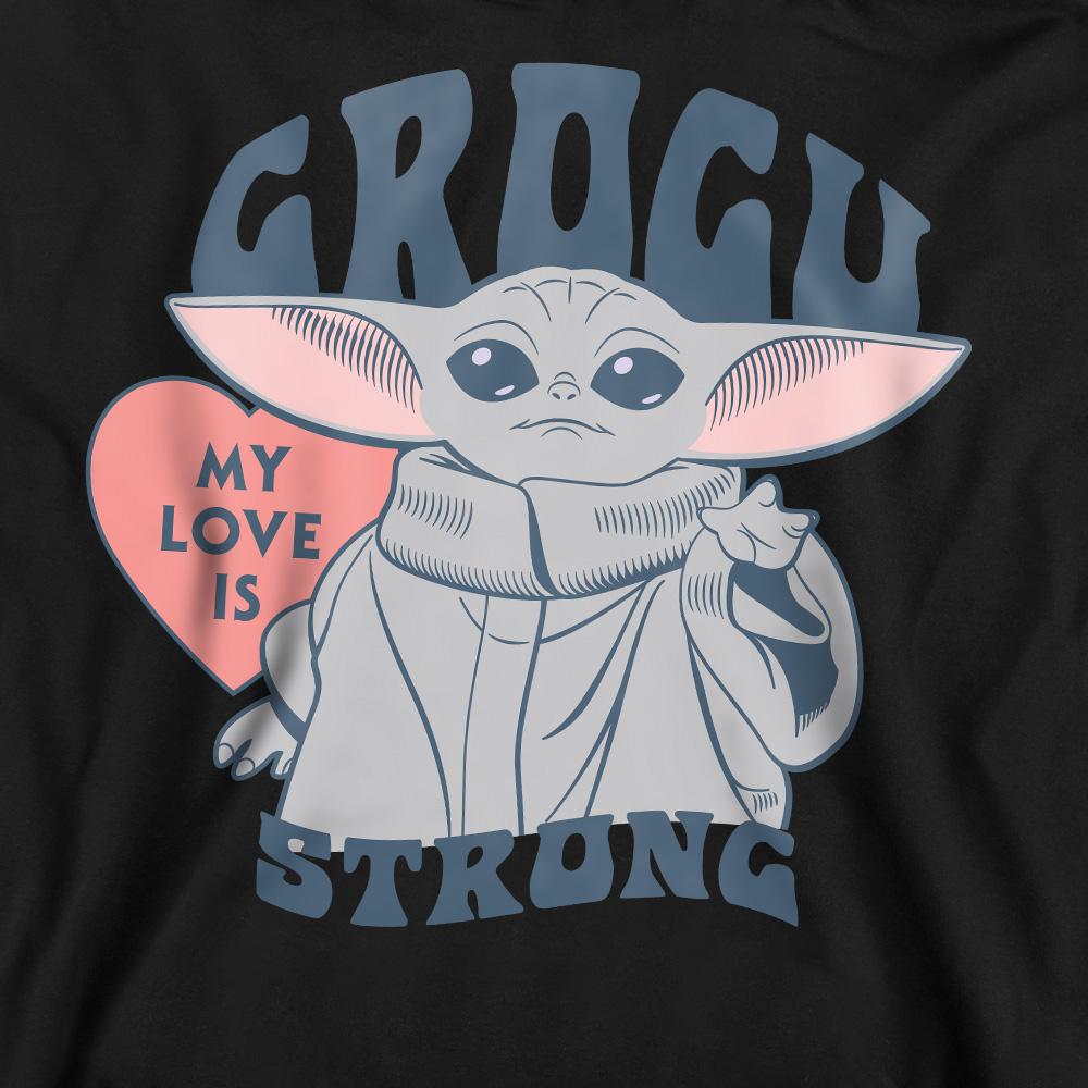 Black - Pack Shot - Star Wars: The Mandalorian Unisex Adult My Love Is Strong Baby Yoda Sweatshirt
