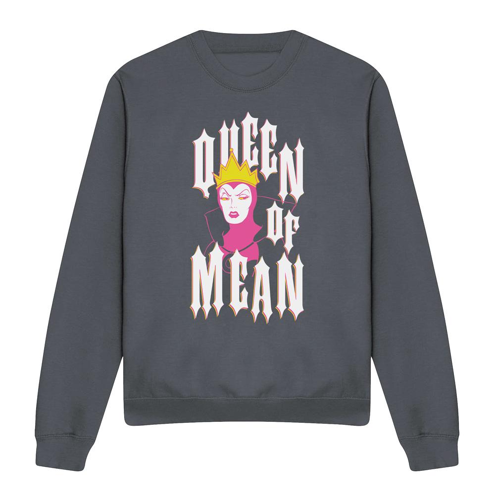 Charcoal - Front - Disney Villains Unisex Adult Queen Of Mean Sweatshirt