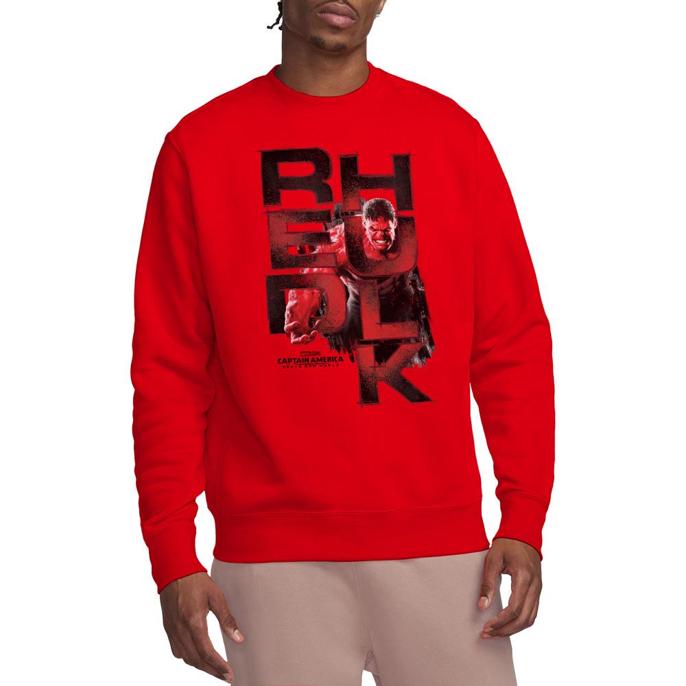 Red - Side - Captain America: Brave New World Unisex Adult Red Hulk Logo Sweatshirt