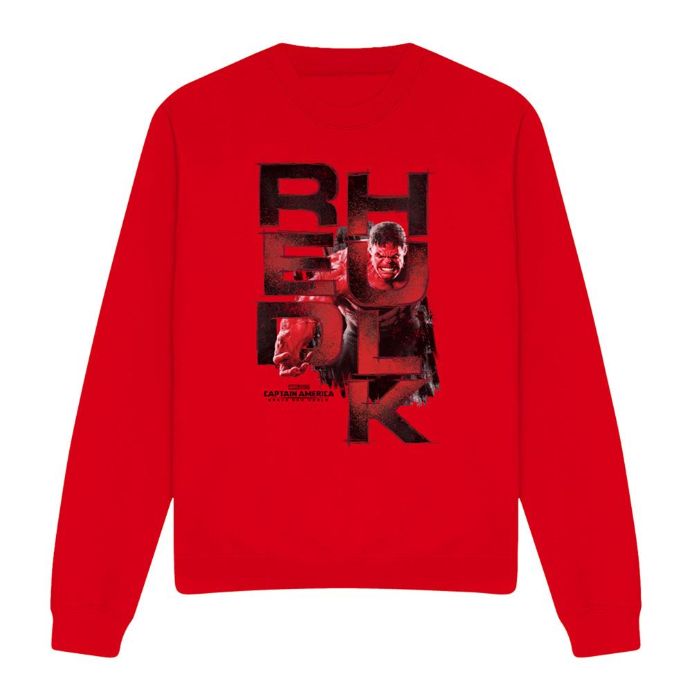 Red - Front - Captain America: Brave New World Unisex Adult Red Hulk Logo Sweatshirt