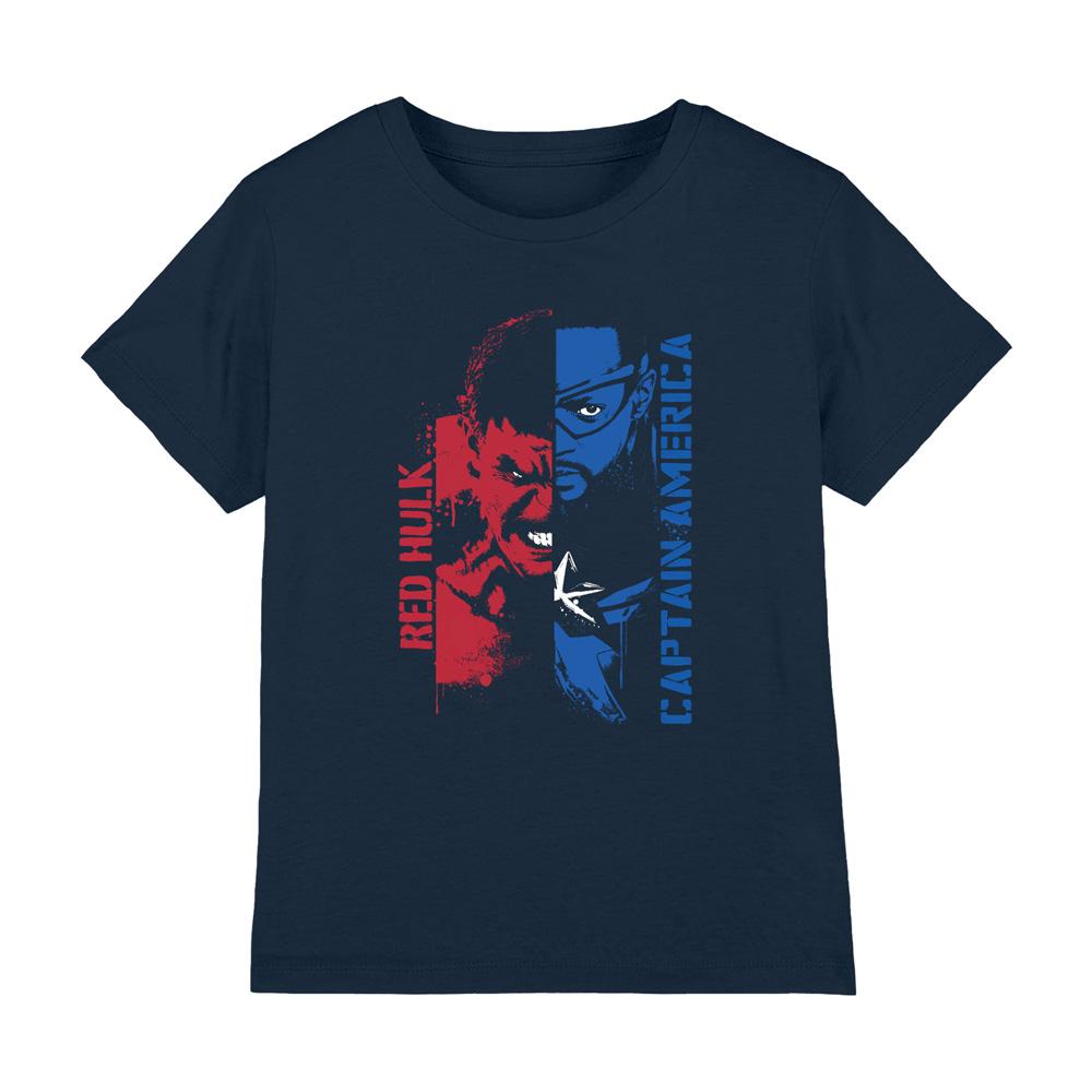 Navy - Front - Captain America: Brave New World Childrens-Kids Red Hulk Graffiti T-Shirt