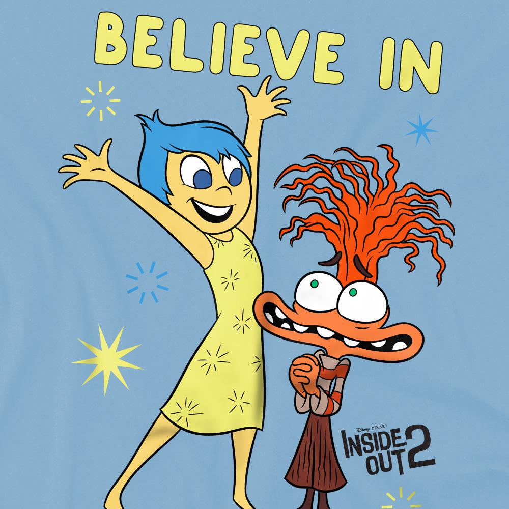 Sky Blue - Side - Inside Out 2 Childrens-Kids Believe In Yourself Anxiety T-Shirt