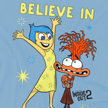 Sky Blue - Side - Inside Out 2 Childrens-Kids Believe In Yourself Anxiety T-Shirt