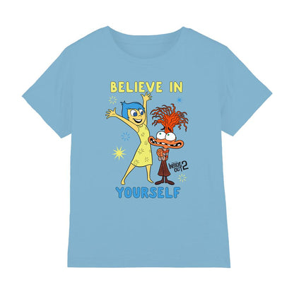 Sky Blue - Front - Inside Out 2 Childrens-Kids Believe In Yourself Anxiety T-Shirt