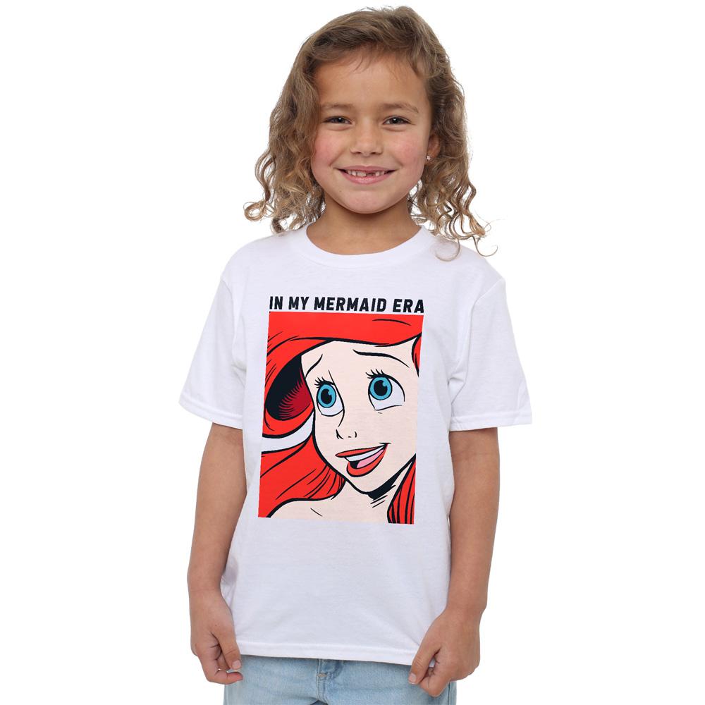 White - Side - Disney Princess Childrens-Kids Mermaid Era T-Shirt