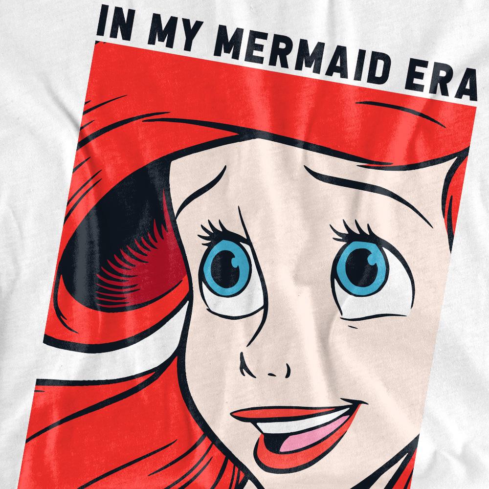 White - Pack Shot - Disney Princess Childrens-Kids Mermaid Era T-Shirt