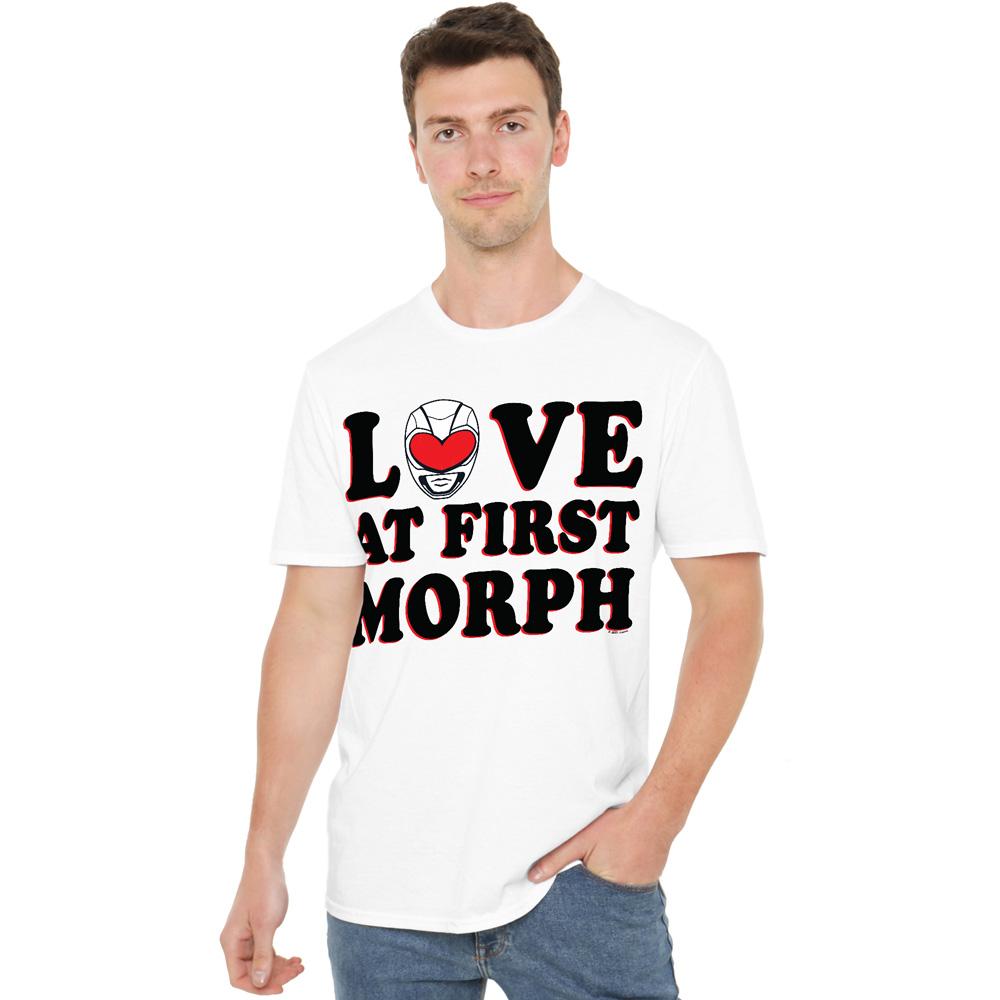 White - Side - Power Rangers Mens Love At First Morph T-Shirt