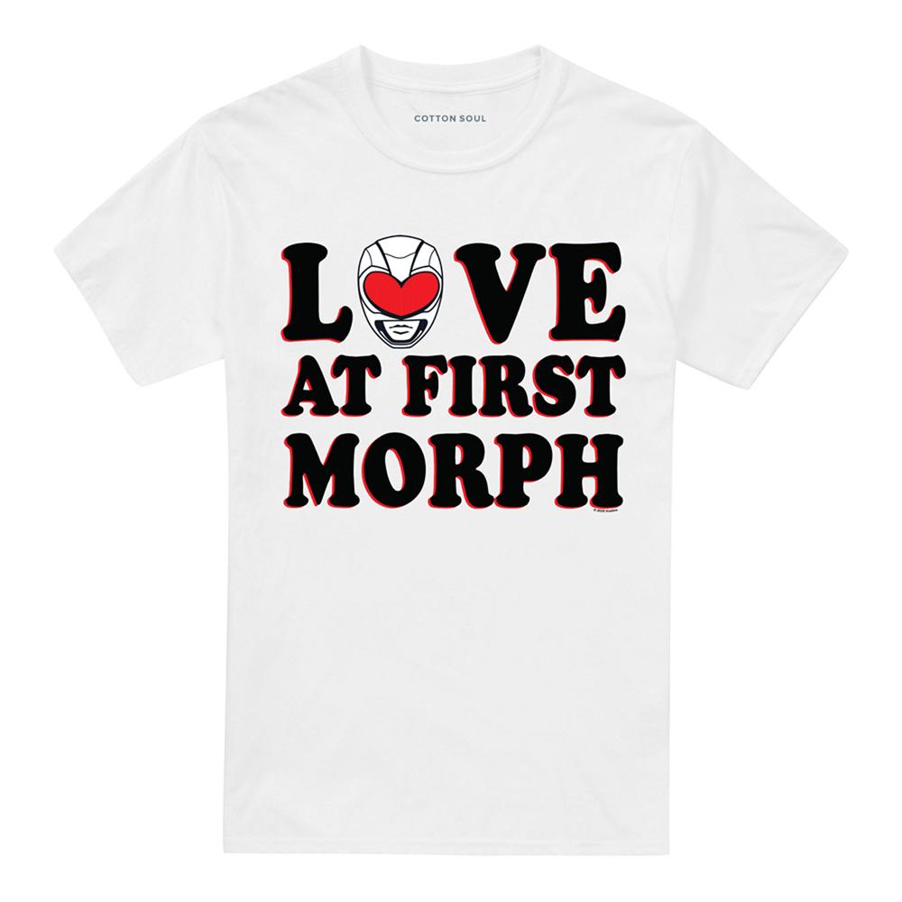 White - Front - Power Rangers Mens Love At First Morph T-Shirt