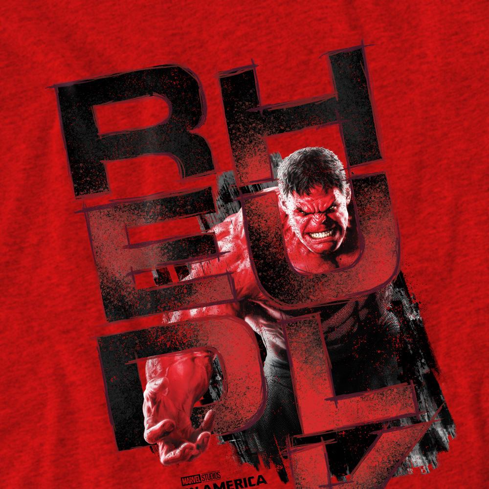 Red - Pack Shot - Captain America: Brave New World Unisex Adult Red Hulk Logo T-Shirt
