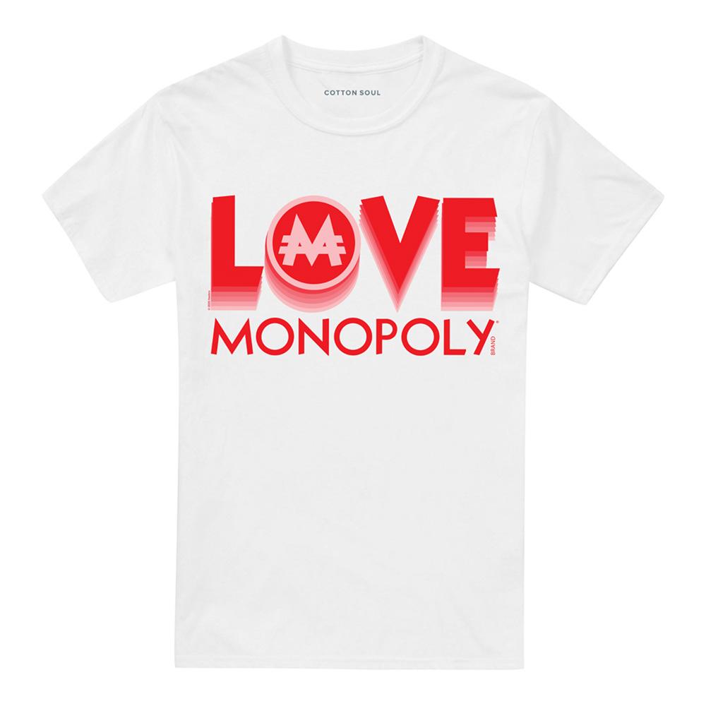 White - Front - Monopoly Mens Love T-Shirt