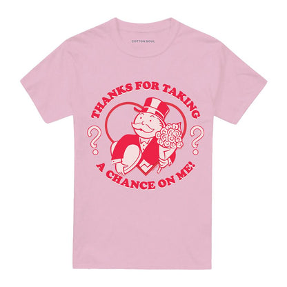 Light Pink - Front - Monopoly Mens Taking A Chance T-Shirt