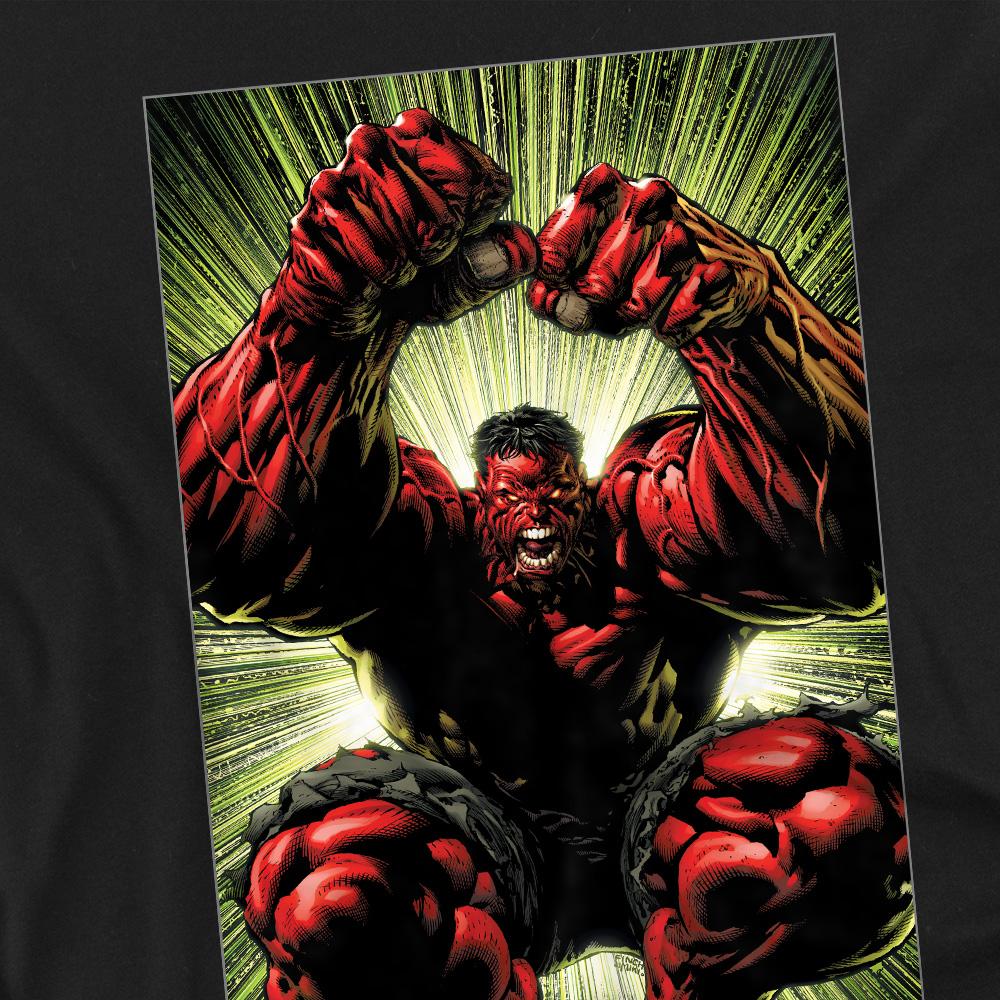 Black - Side - Marvel Unisex Adult Red Hulk Attack T-Shirt