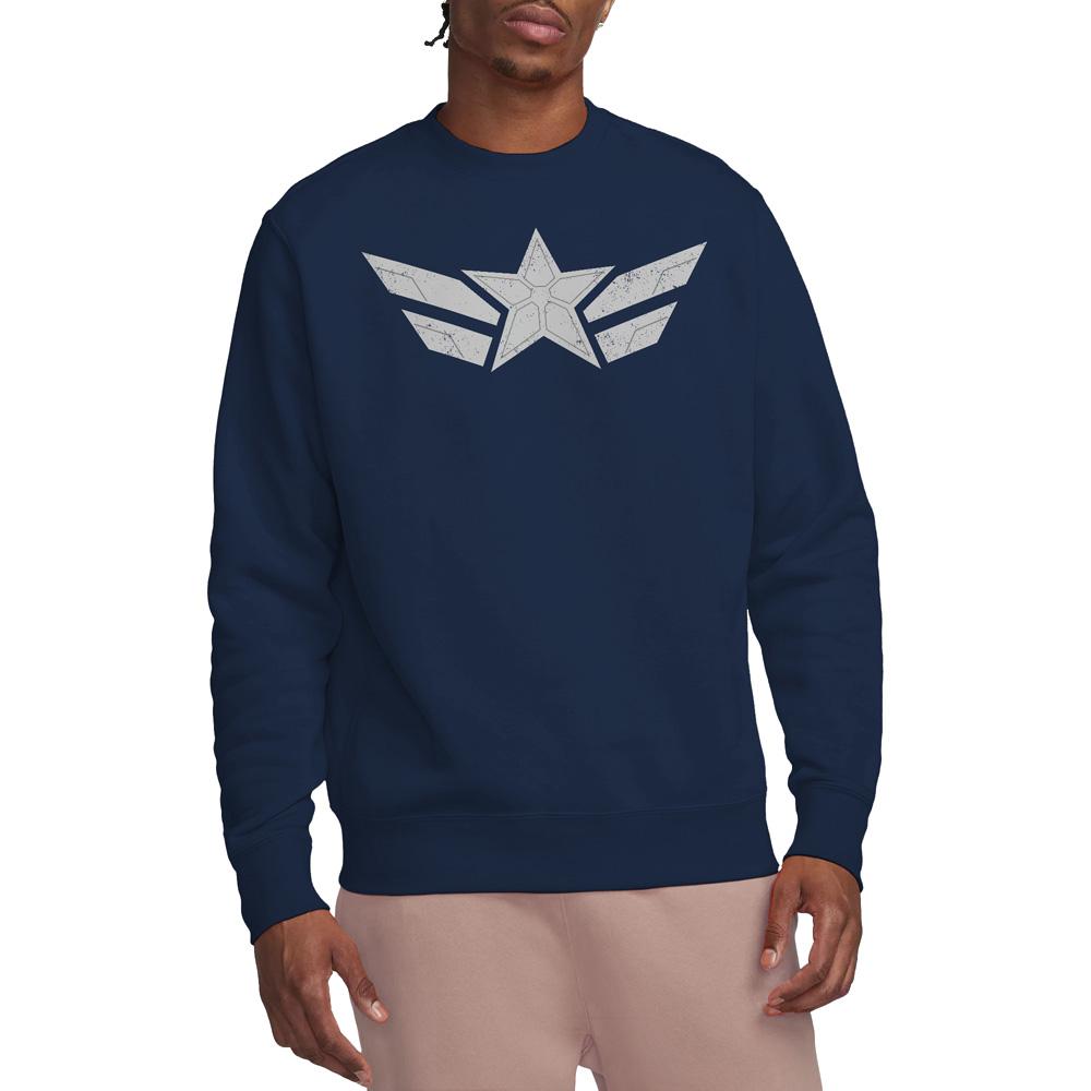 Navy - Side - Captain America: Brave New World Unisex Adult Star Sweatshirt