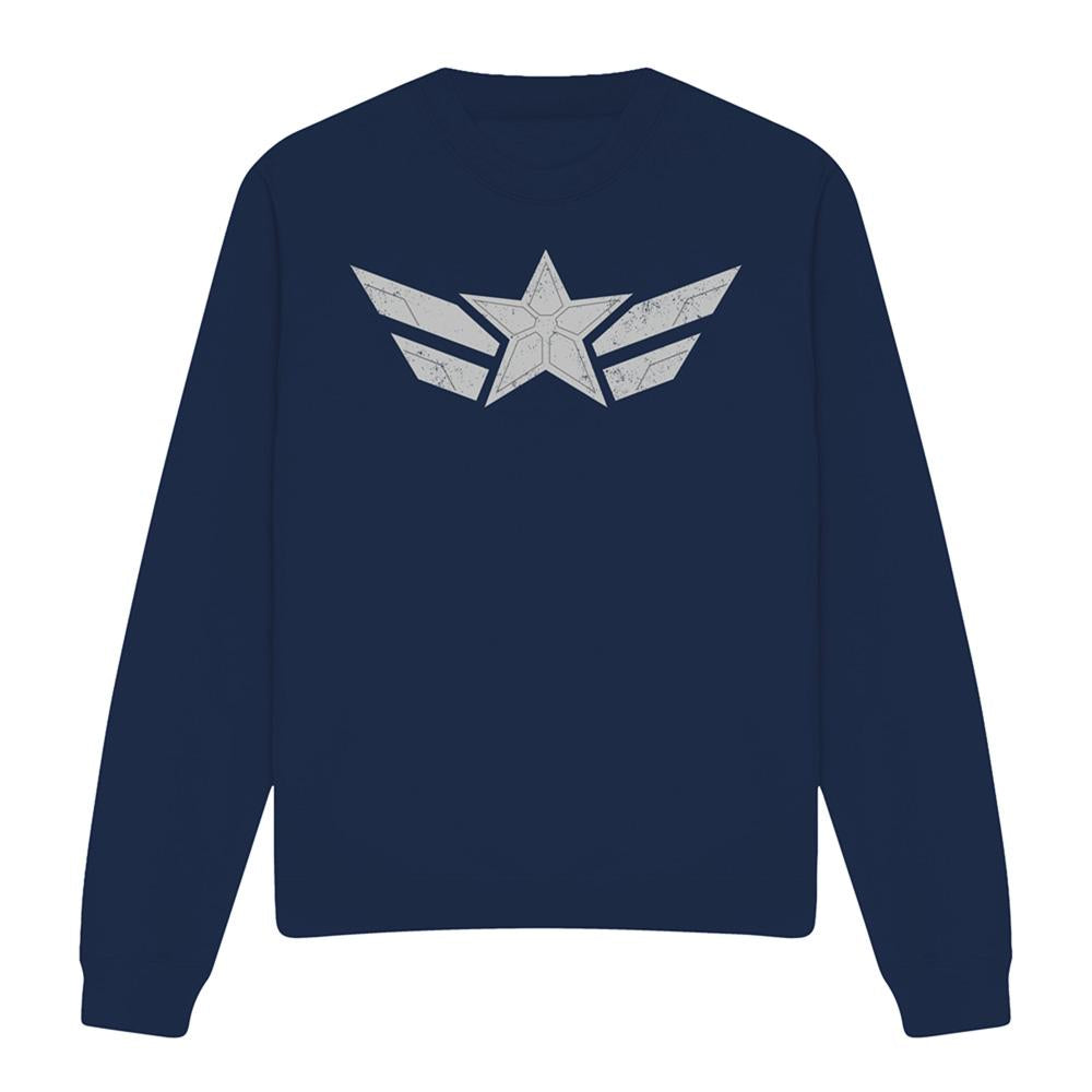 Navy - Front - Captain America: Brave New World Unisex Adult Star Sweatshirt