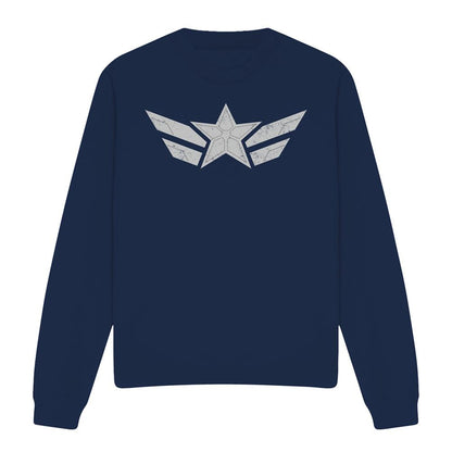 Navy - Front - Captain America: Brave New World Unisex Adult Star Sweatshirt