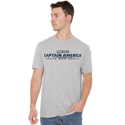 Sport Heather - Side - Captain America: Brave New World Mens Distressed Logo T-Shirt