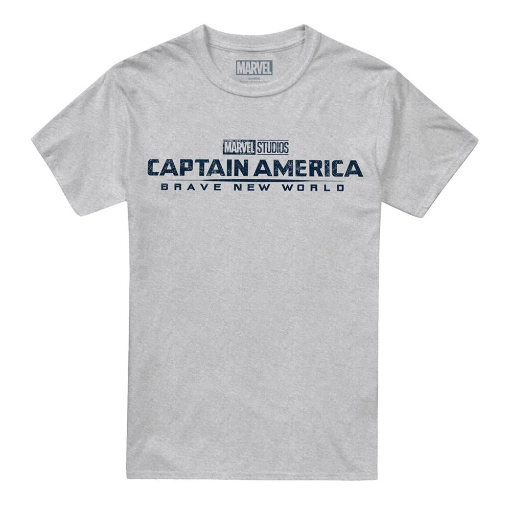 Sport Heather - Front - Captain America: Brave New World Mens Distressed Logo T-Shirt