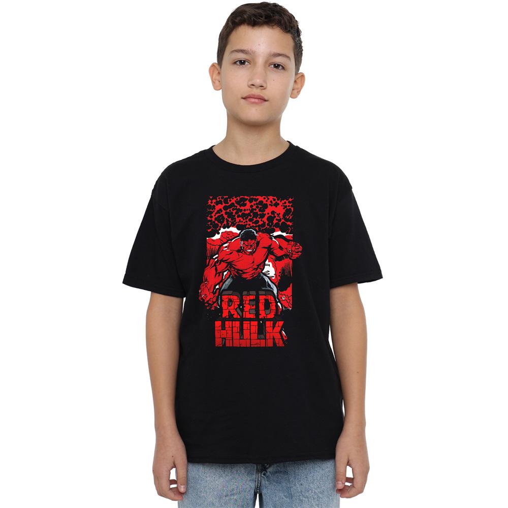 Black - Lifestyle - Captain America: Brave New World Childrens-Kids Red Hulk Comic T-Shirt