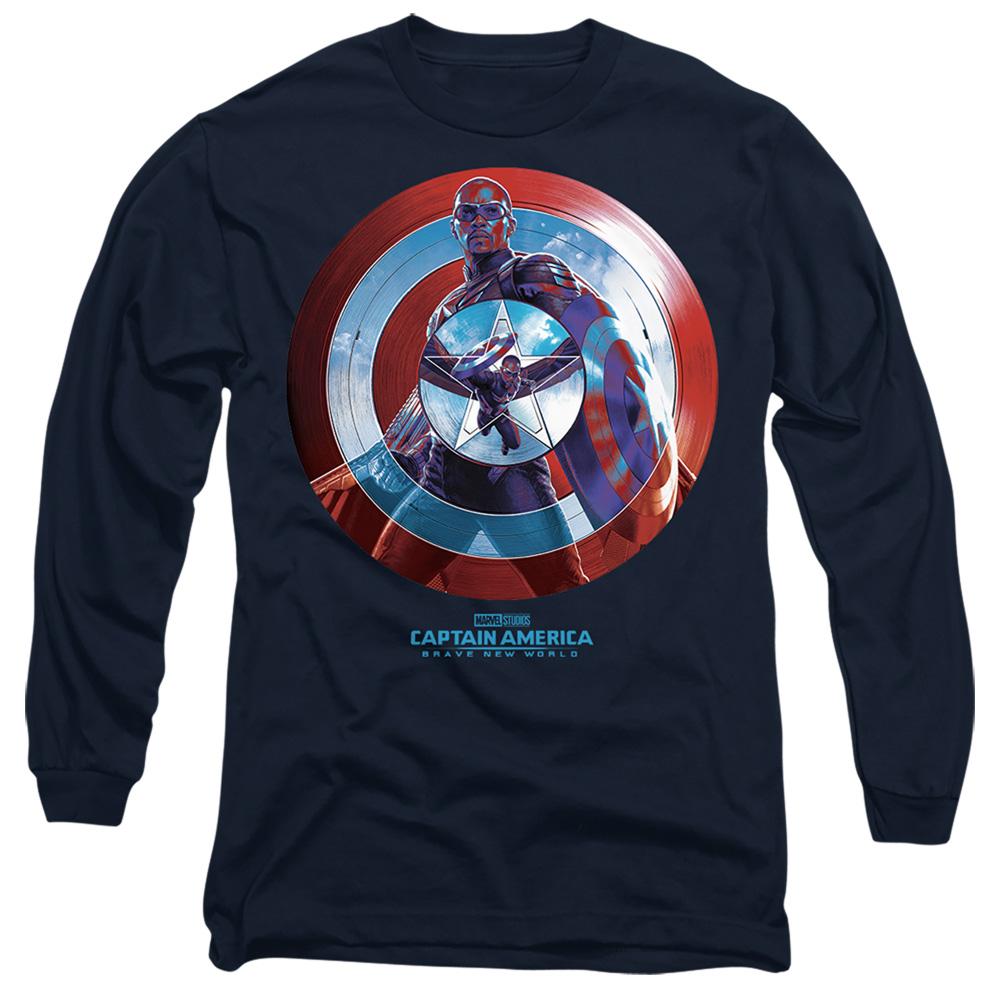 Navy - Front - Captain America: Brave New World Unisex Adult Sam Wilson T-Shirt