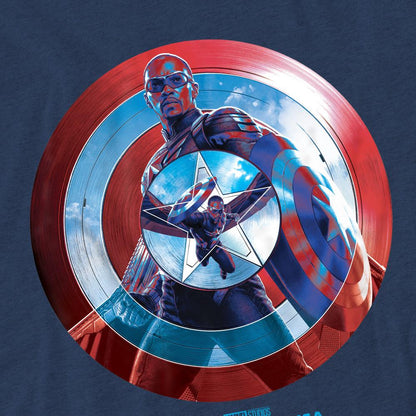 Heather Navy - Pack Shot - Captain America: Brave New World Unisex Adult Sam Wilson T-Shirt