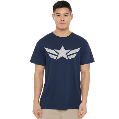 Navy - Side - Captain America: Brave New World Mens Star T-Shirt