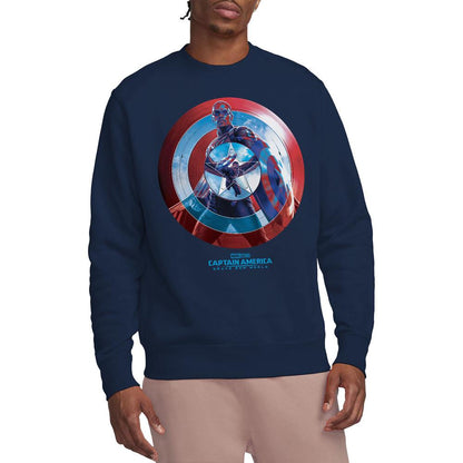 Navy - Side - Captain America: Brave New World Unisex Adult Sam Wilson Sweatshirt