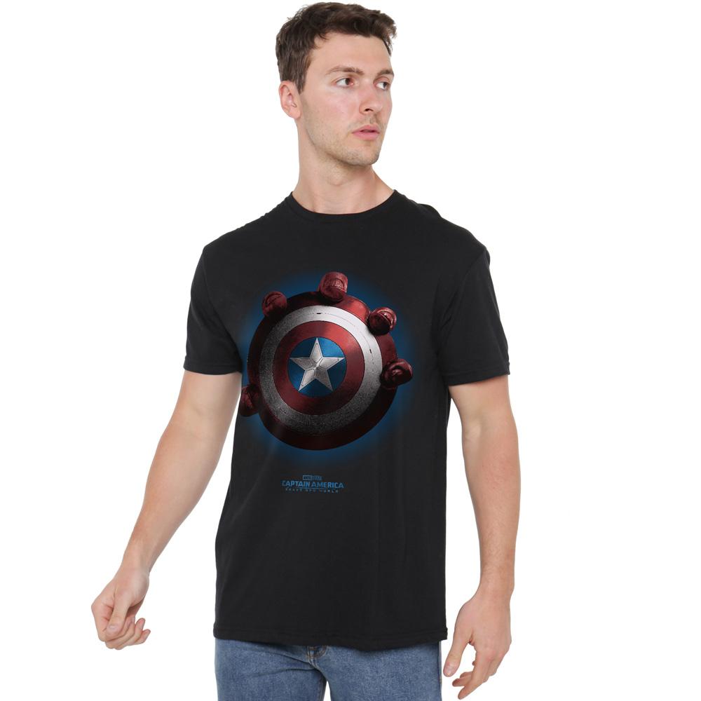 Black - Lifestyle - Captain America: Brave New World Mens Red Hulk Shield T-Shirt