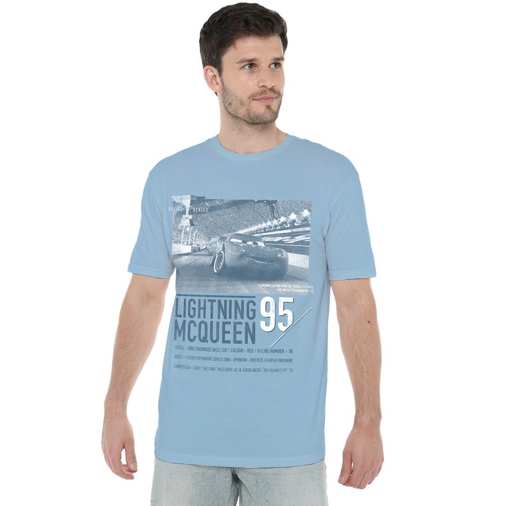 Light Blue - Lifestyle - Cars Mens Racing Series Lightning McQueen T-Shirt