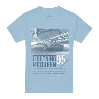 Light Blue - Front - Cars Mens Racing Series Lightning McQueen T-Shirt