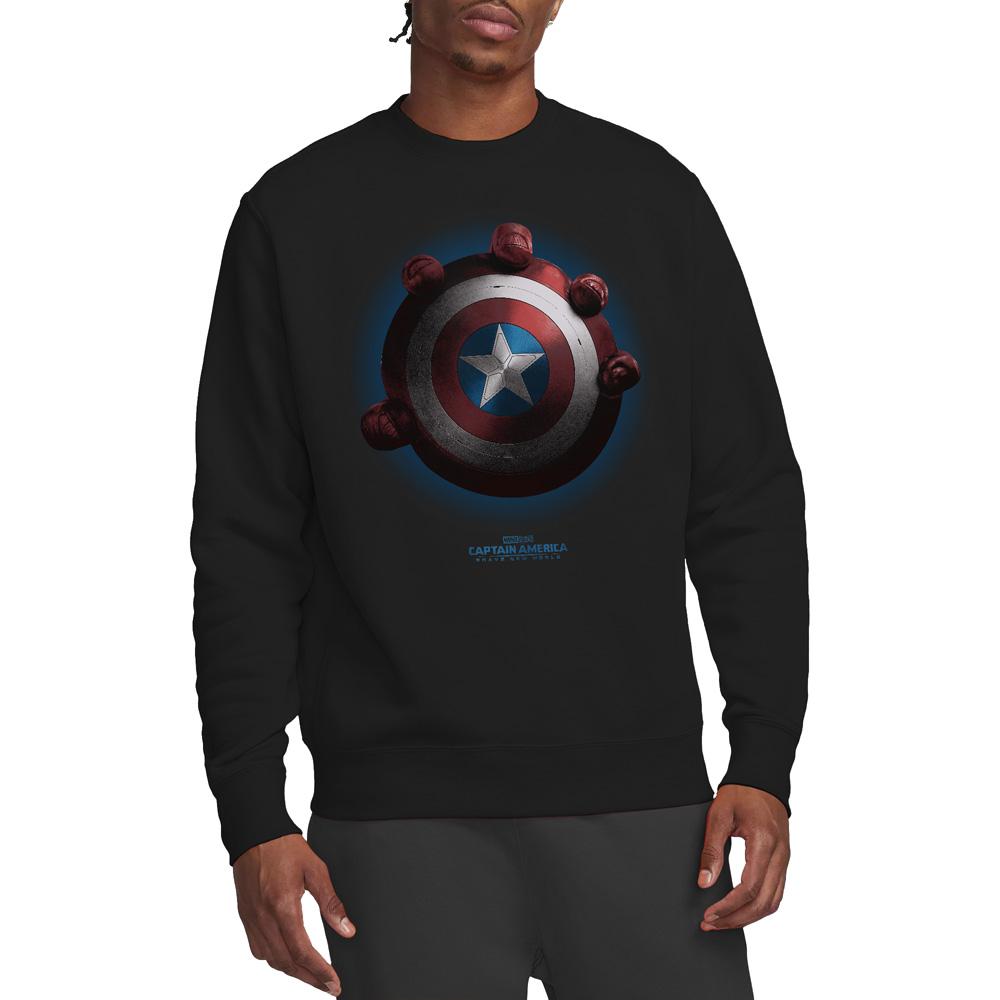 Black - Side - Captain America: Brave New World Unisex Adult Red Hulk Shield Sweatshirt