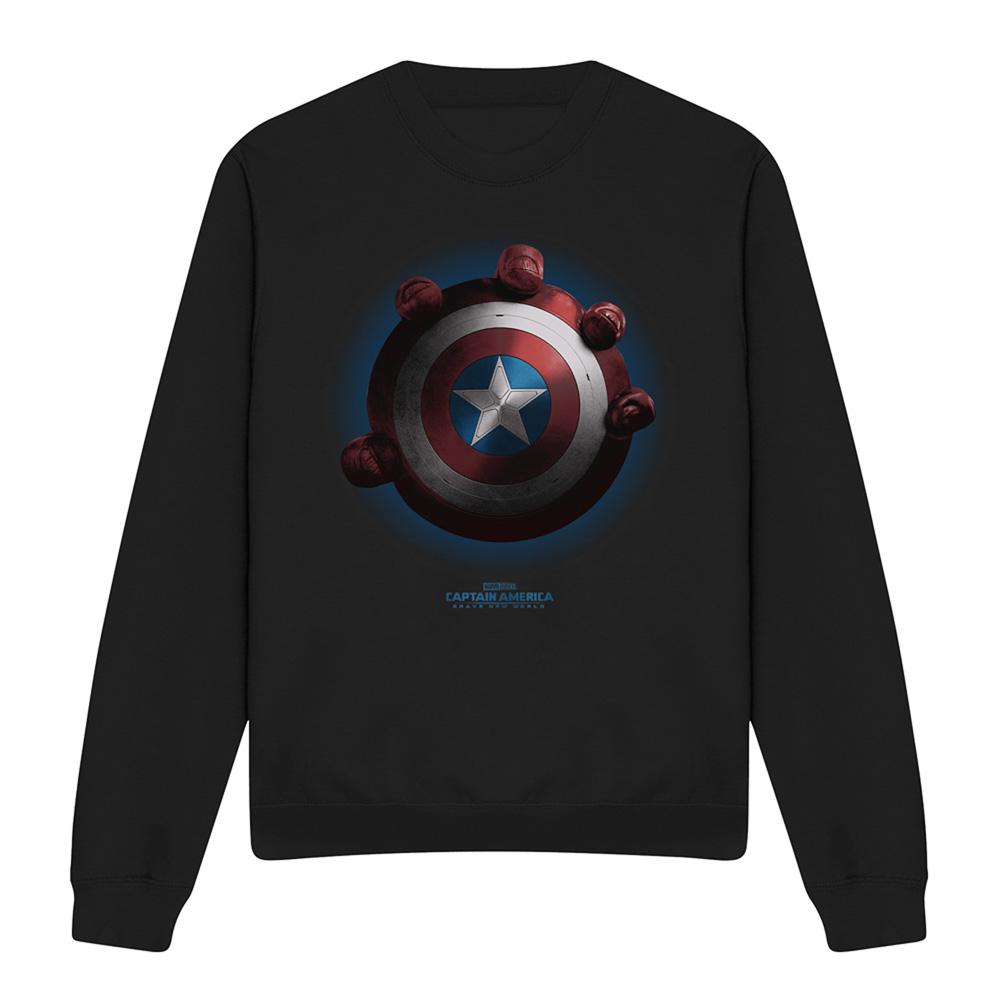 Black - Front - Captain America: Brave New World Unisex Adult Red Hulk Shield Sweatshirt