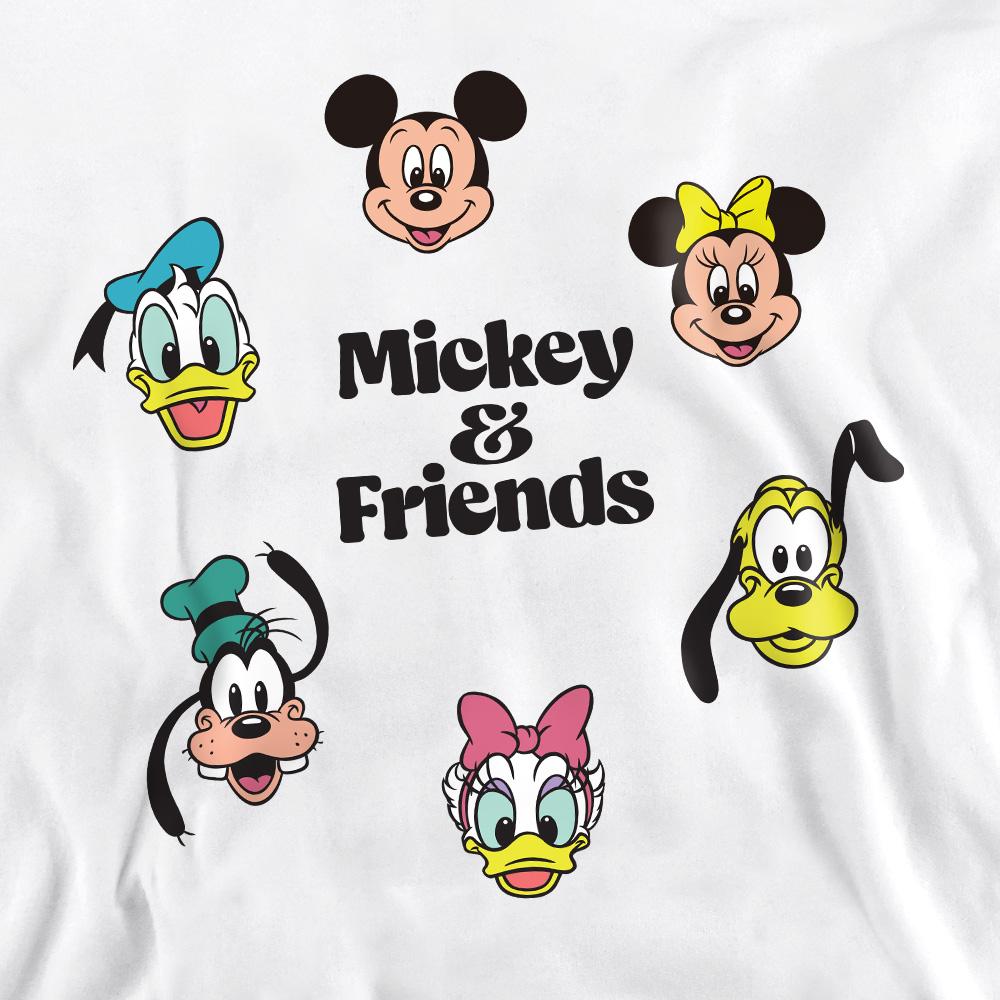 White - Side - Mickey & Friends Unisex Adult Faces Sweatshirt