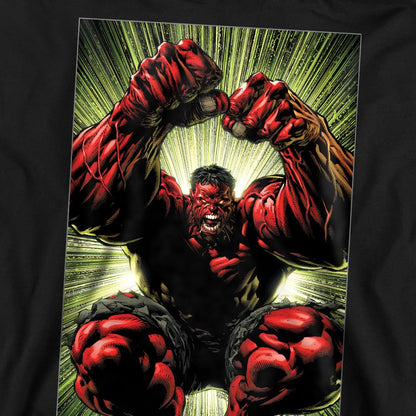 Black - Pack Shot - Marvel Unisex Adult Red Hulk Attack Sweatshirt