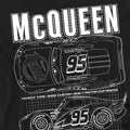 Black - Side - Cars Unisex Adult Lightning McQueen Outline T-Shirt