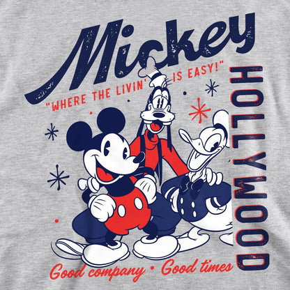 Heather Grey - Side - Mickey & Friends Unisex Adult Good Company Good Times Sweatshirt